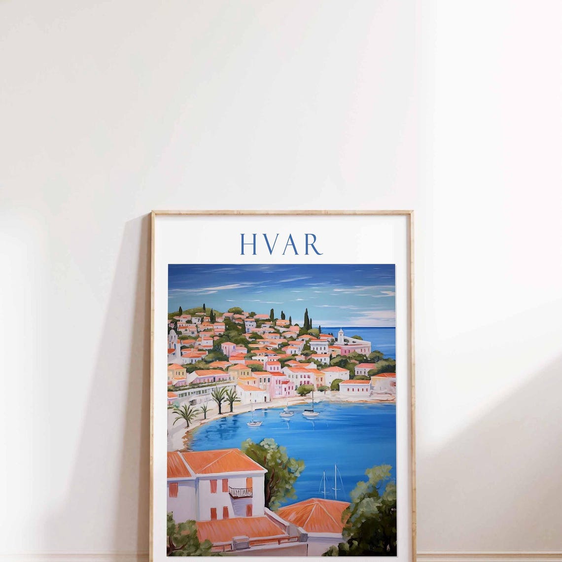 Hvar Poster Croatia Travel Print European Decor Europe Travel Poster Hvar Wall Art Sea Print Hvar Gift Hvar Travel Poster