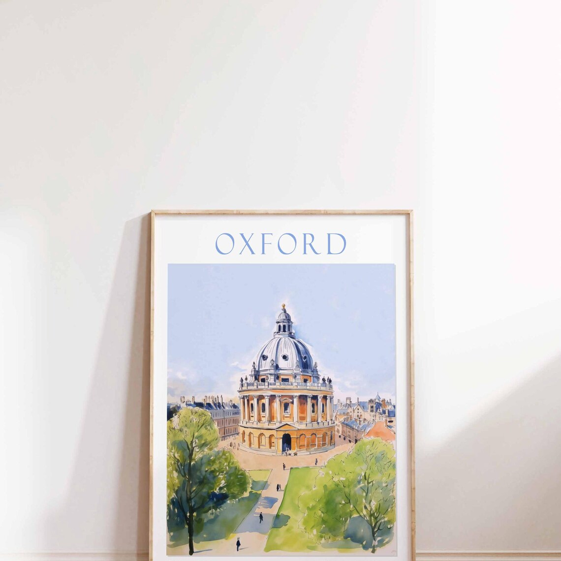 Oxford England Historic Radcliffe Camera Watercolor Travel Poster