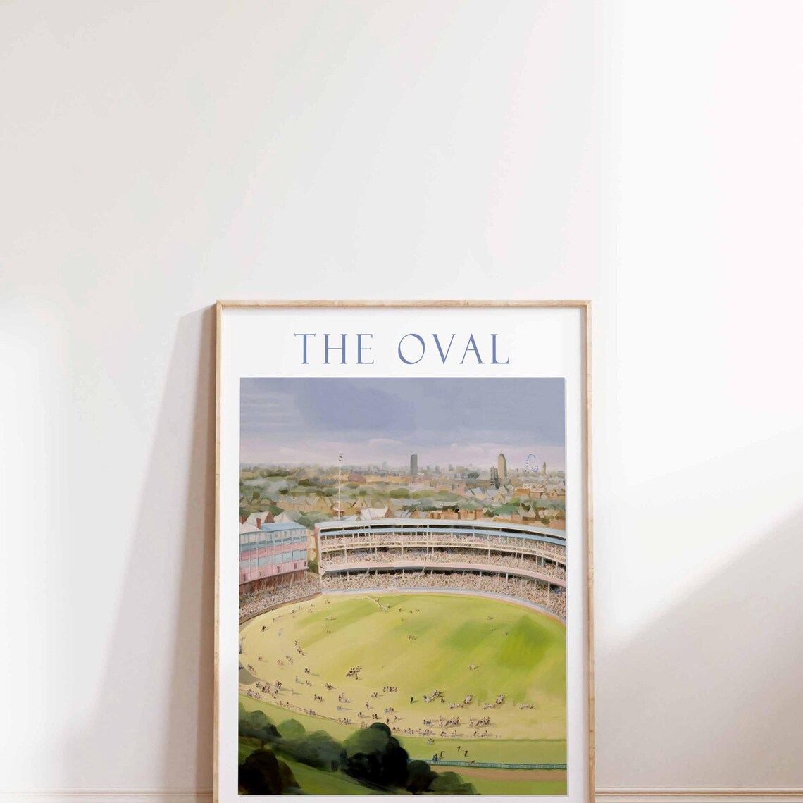 The Oval Cricket Stadium London Match Watercolor Sports Poster