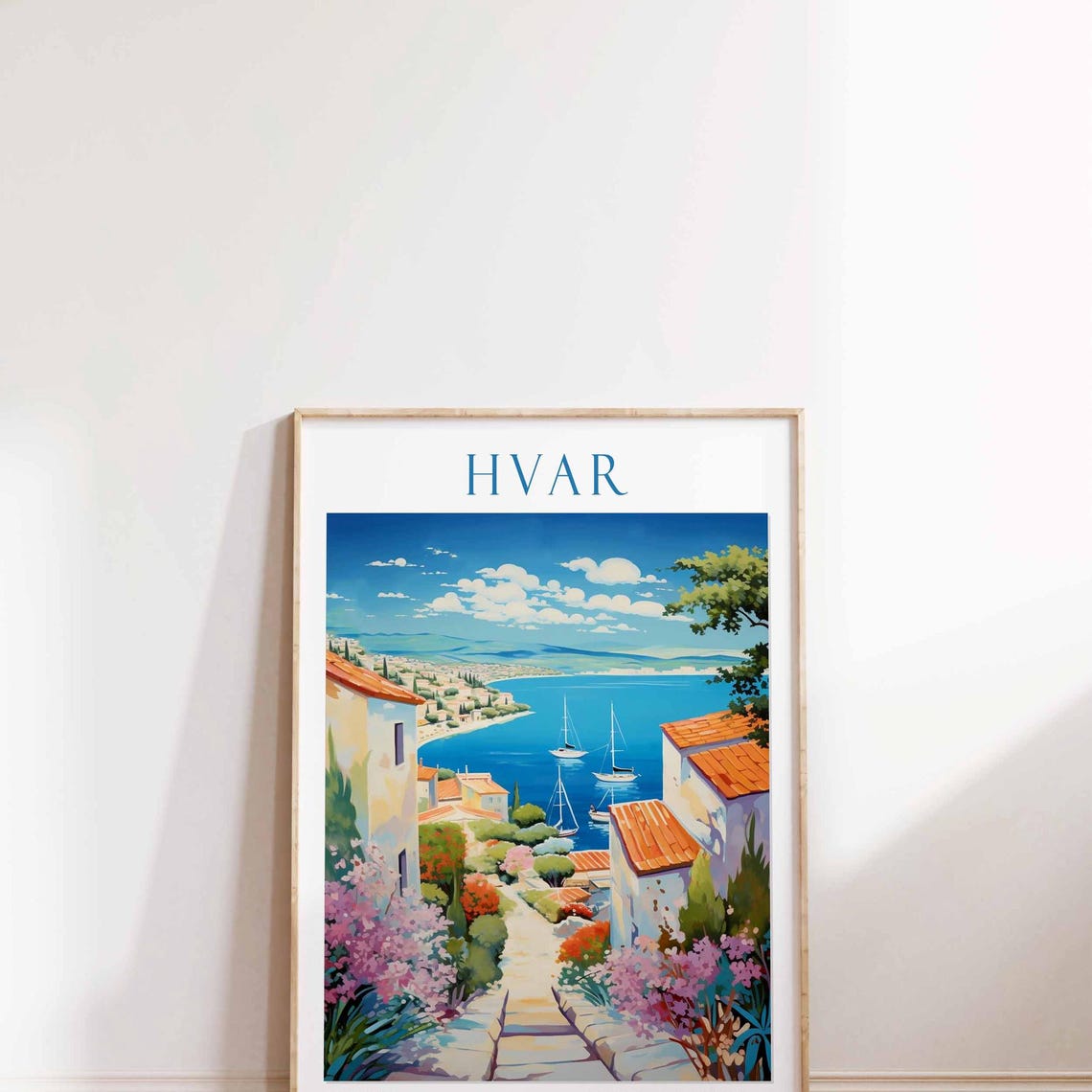 Hvar Poster Croatia Travel Print European Decor Europe Travel Poster Hvar Wall Art Sea Print Hvar Gift Hvar Travel Poster