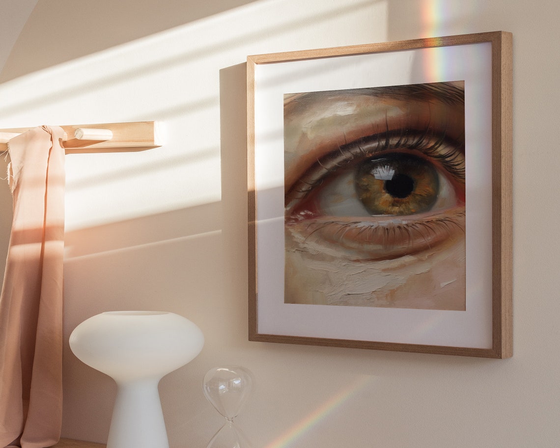 Soft Tonal Womans Eye Print Modern Wall Art Feminine Art Print Boho Aesthetic Home Decor Wall Art - Image 3
