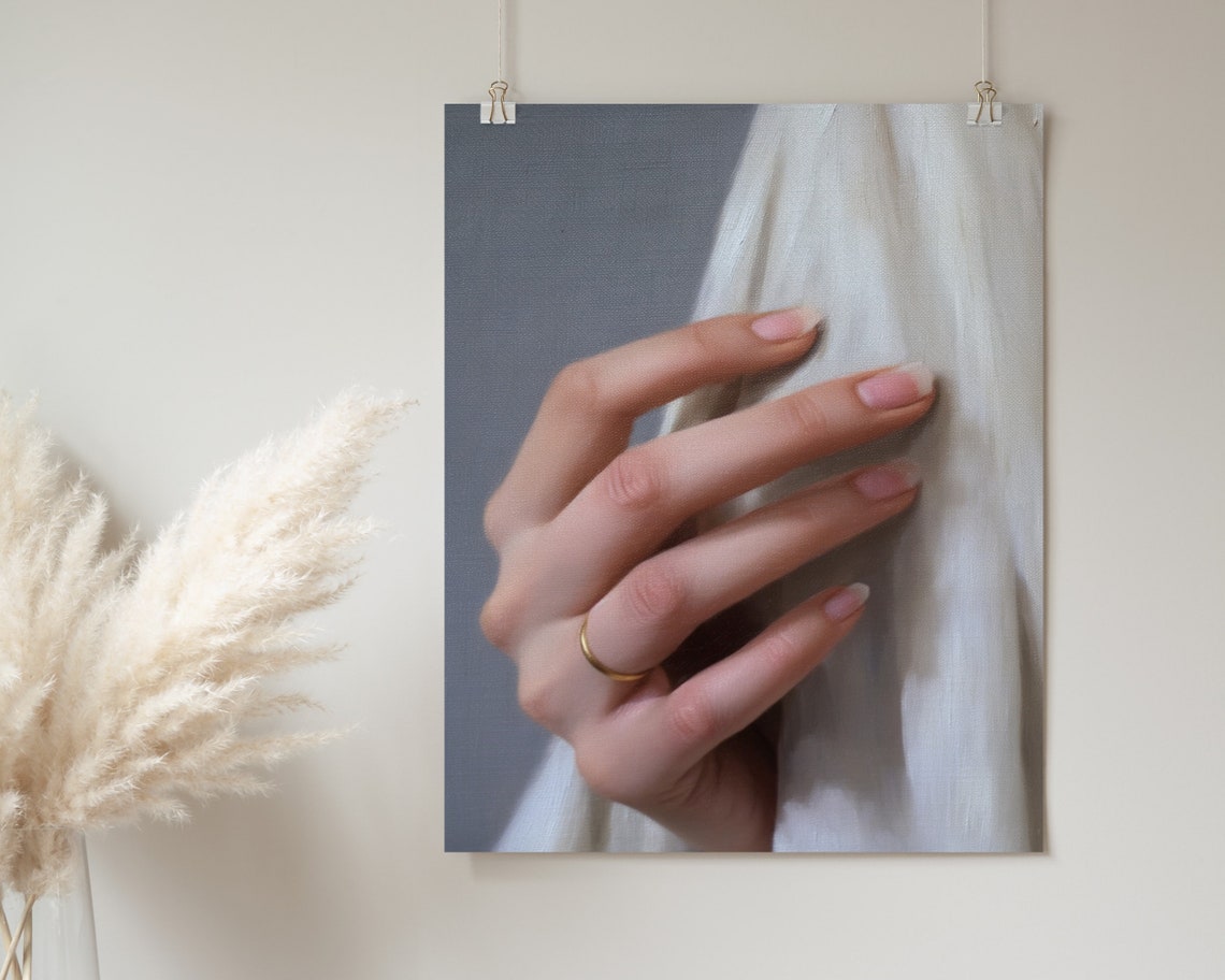Soft Tonal Womans Hand Print Aesthetic Wall Art Divine Feminine Art Cottagecore Home Decor Wall Art - Image 2