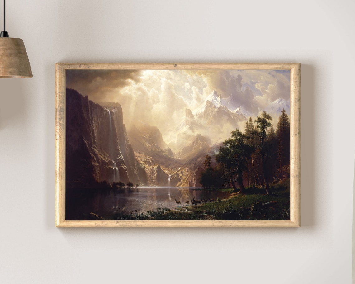 Albert Bierstadt Among the Sierra Nevada Mountain Landscape Poster - Image 2