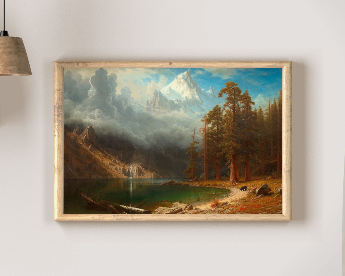 Albert Bierstadt Mountain Lake Alpine Pines Vintage Landscape Poster - Image 2