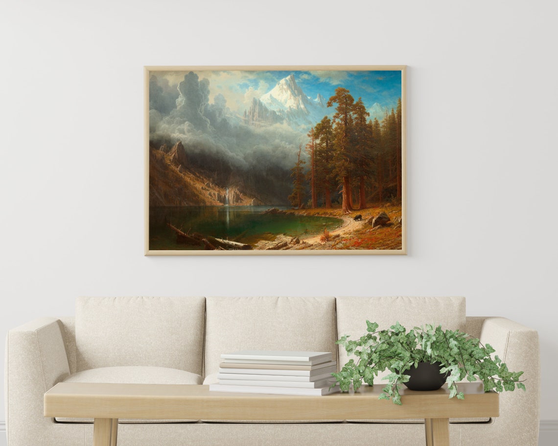 Albert Bierstadt Mountain Lake Alpine Pines Vintage Landscape Poster - Image 3