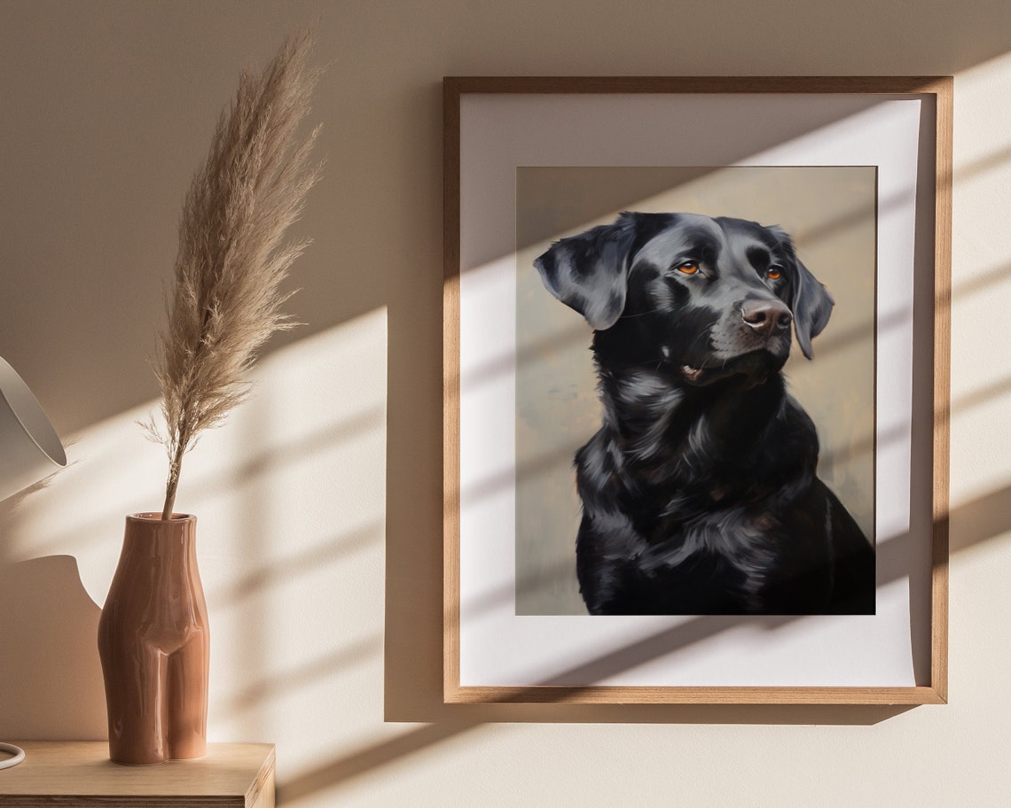 Cute Labrador Art Black Lab Puppy Nursery Art Dog Lover Gift Black Labrador Print Wall Art - Image 4