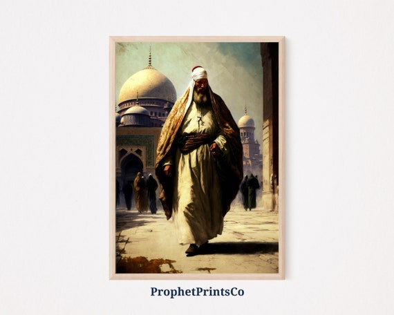 Islamic Man Poster Print Oil Painting Wall Art Inspired By Monet Modern Muslim Home Dcor Wall Art Digitial