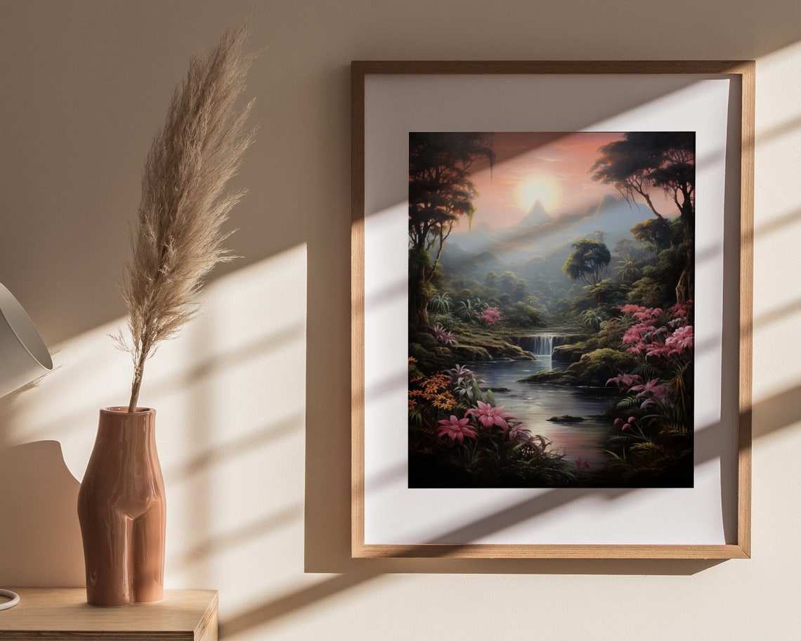 The Garden Of Eden Landscape Print Garden Of Eden Art Print Oil Painting Christian Home Dcor Wall Art - Image 4