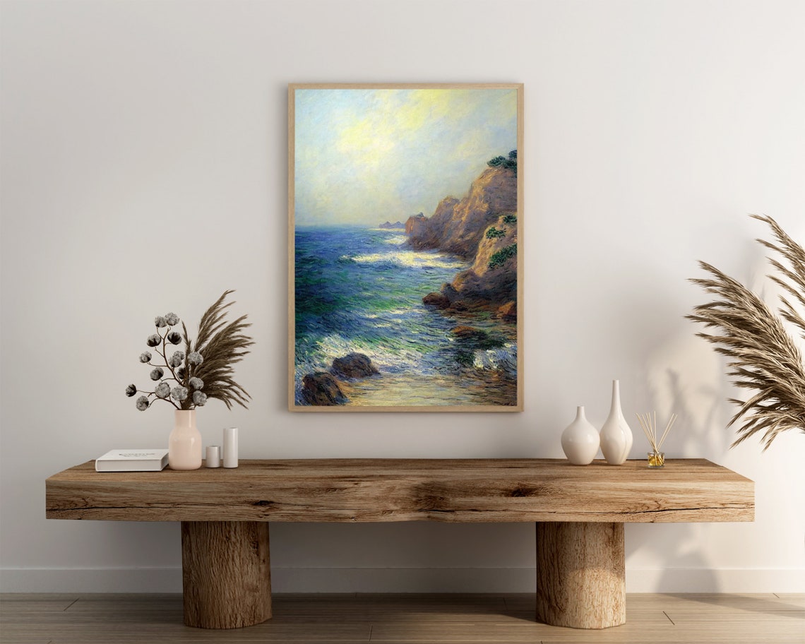 Rocky Coastline With Crashing Waves Impressionist Seascape Poster - Image 3