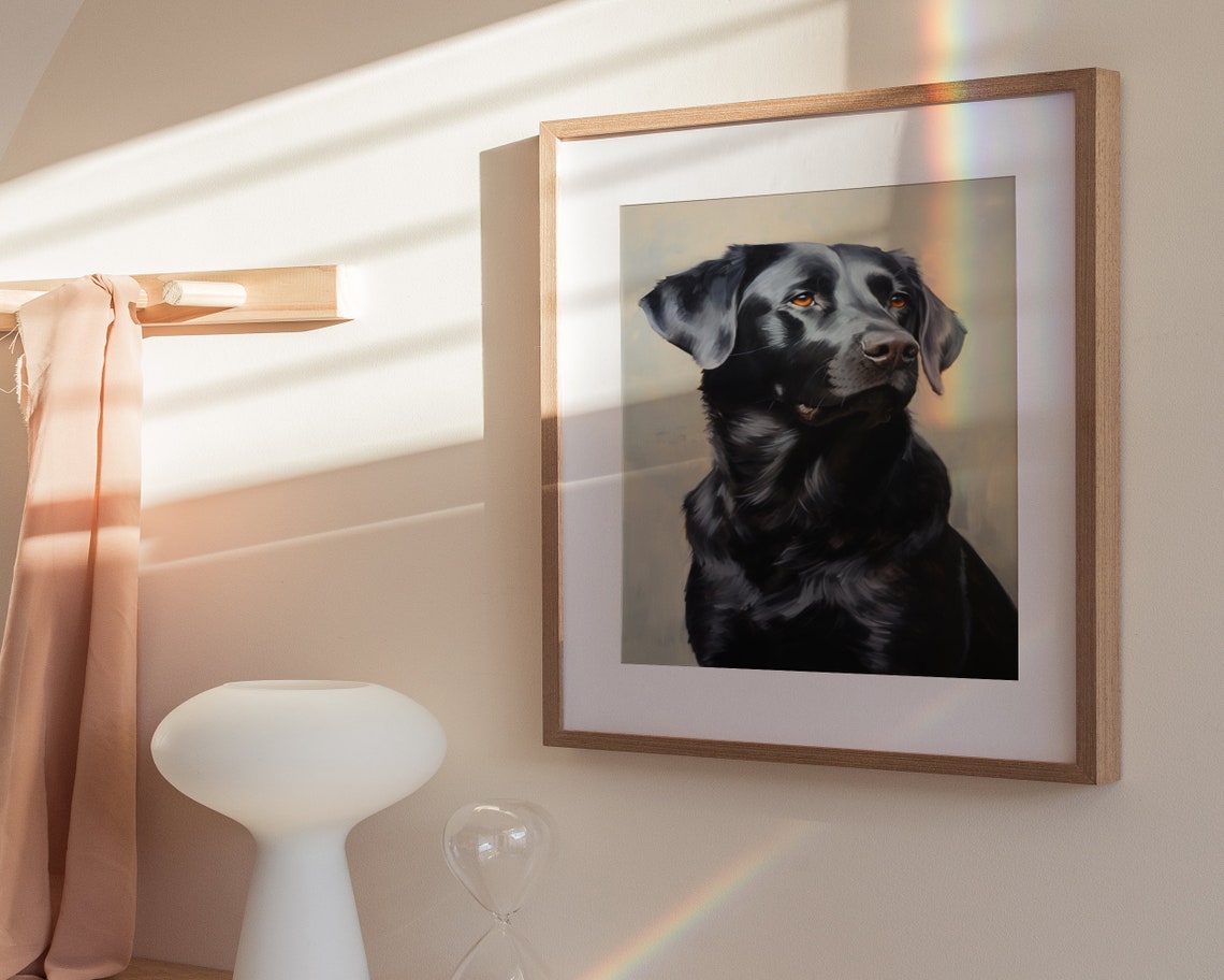 Cute Labrador Art Black Lab Puppy Nursery Art Dog Lover Gift Black Labrador Print Wall Art - Image 3