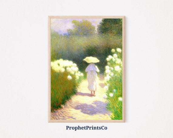 Soft Tone Summer Woman Poster Print Farmhouse Wall Art Summer Gift Cottage Painting Home Dcor Wall Art