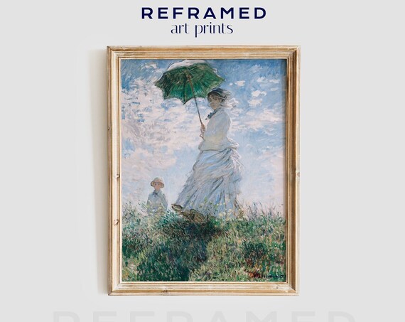 Monet Woman With A Parasol Impressionist Summer Meadow Art Poster