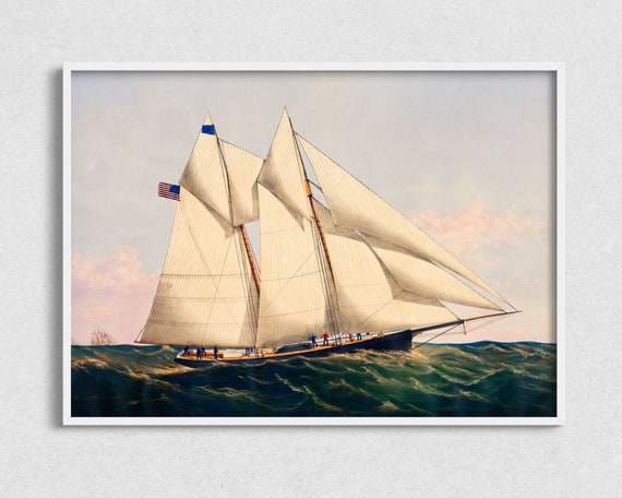 Sailboat - Vintage Nautical Art