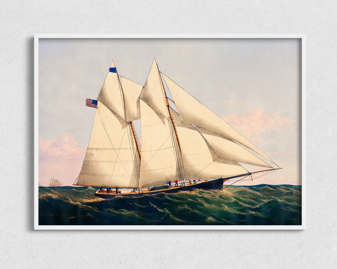Sailboat - Vintage Nautical Art