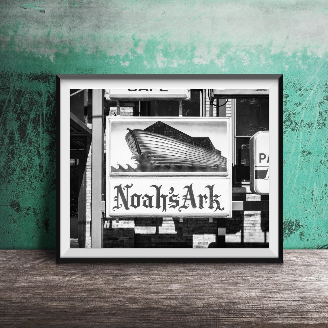 Noah's Ark Painted Ark on Waves Roadside Sign Photography Poster - Image 2