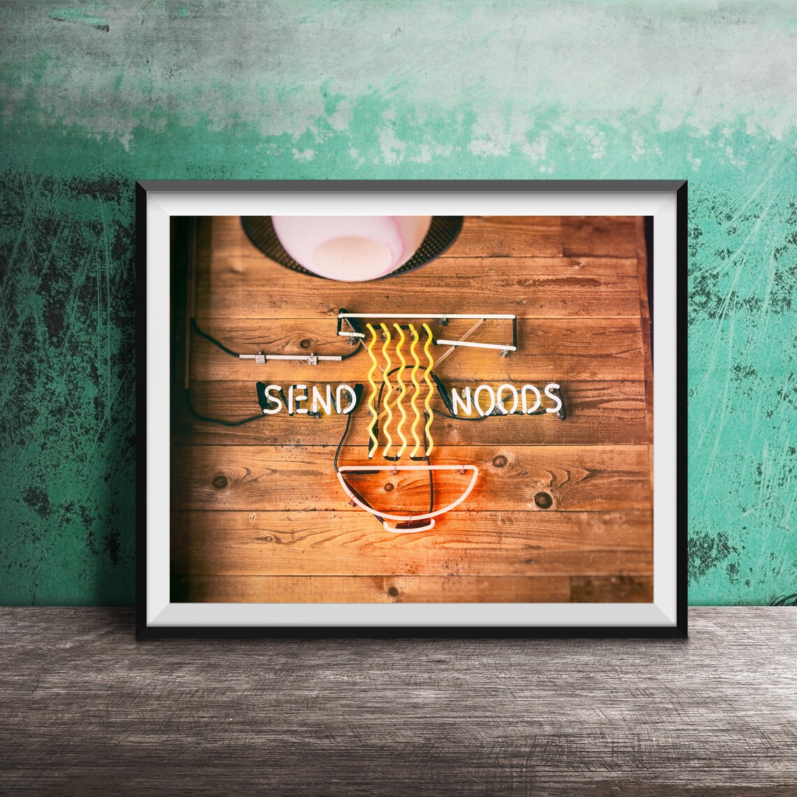 Send Noods Ramen Noodle Bar Retro Neon Sign Poster