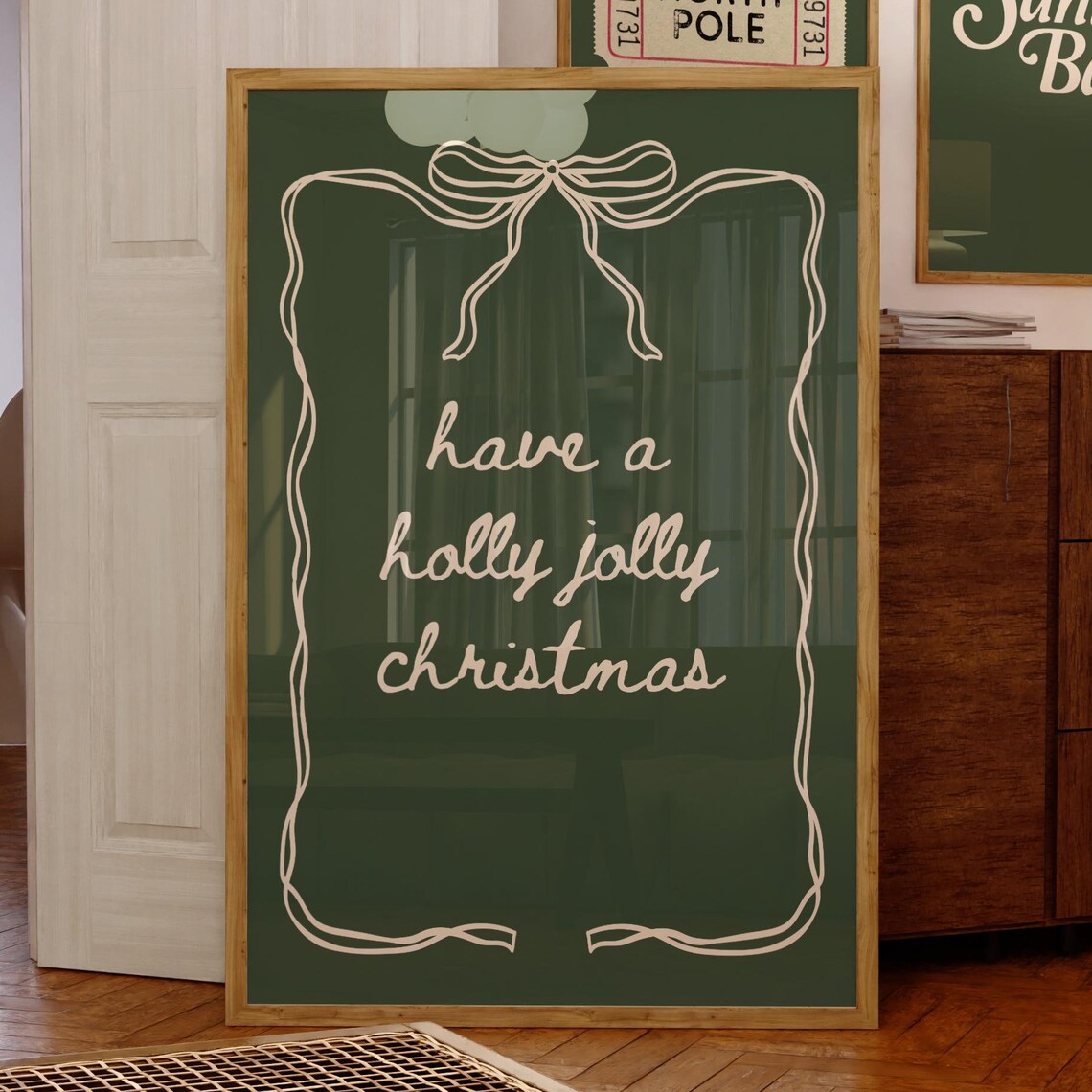 Have A Holly Jolly Christmas, Coquette Bow Print - Image 4