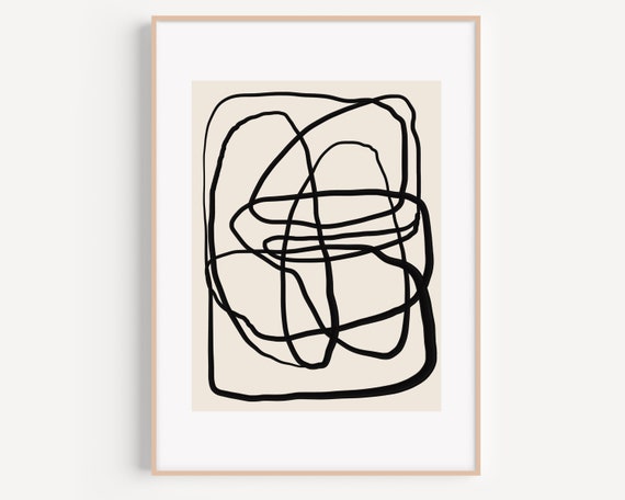 Abstract Poster Art Wall Art Boho Modern Minimalist Living Room Decor Art Black Lines Poster Line Poster