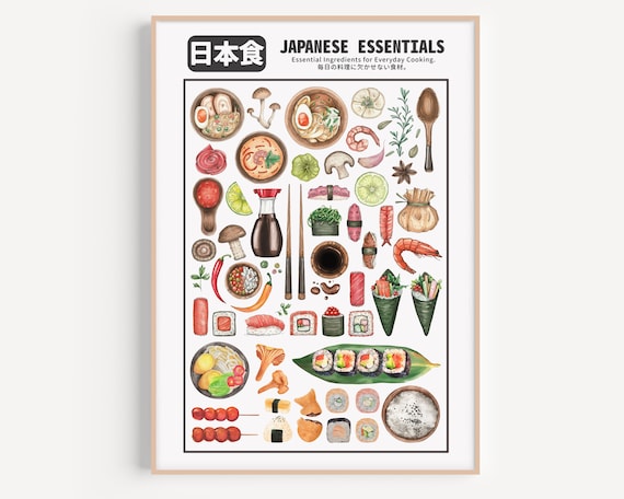 Japanese Food Essentials Food Lovers Art Print