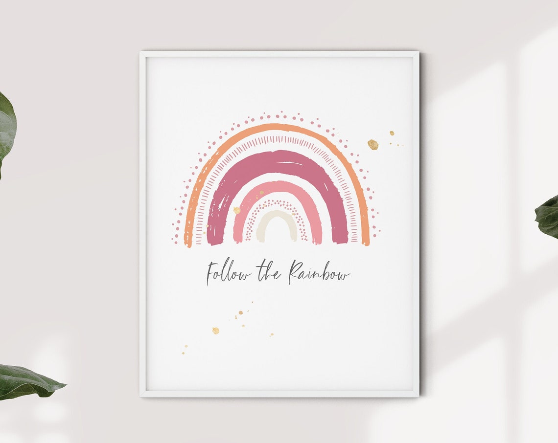 Follow The Rainbow Print Children Prints Nursery Print Kids Room Art