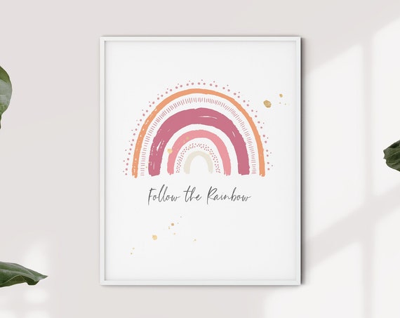 Follow The Rainbow Print Children Prints Nursery Print Kids Room Art