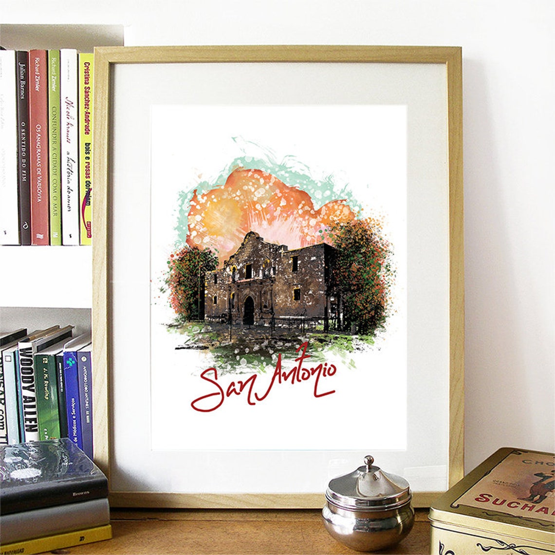 San Antonio Print San Antonio Skyline San Antonio Art San Antonio Poster San Antonio Watercolor San Antonio Art Print San Antonio Map - Image 2