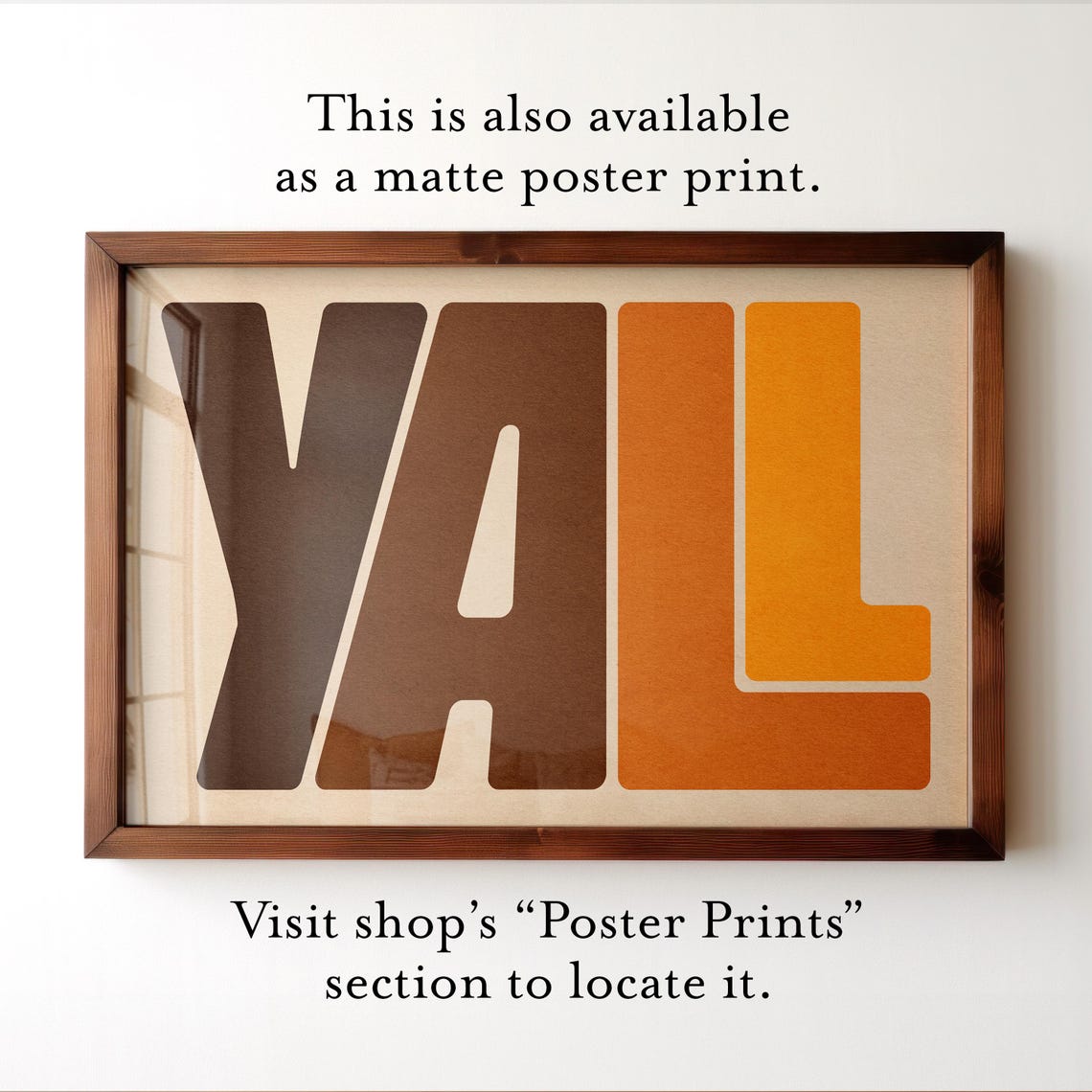 Yall Retro Brown Orange Gradient 60s Vintage Typography Poster - Image 2