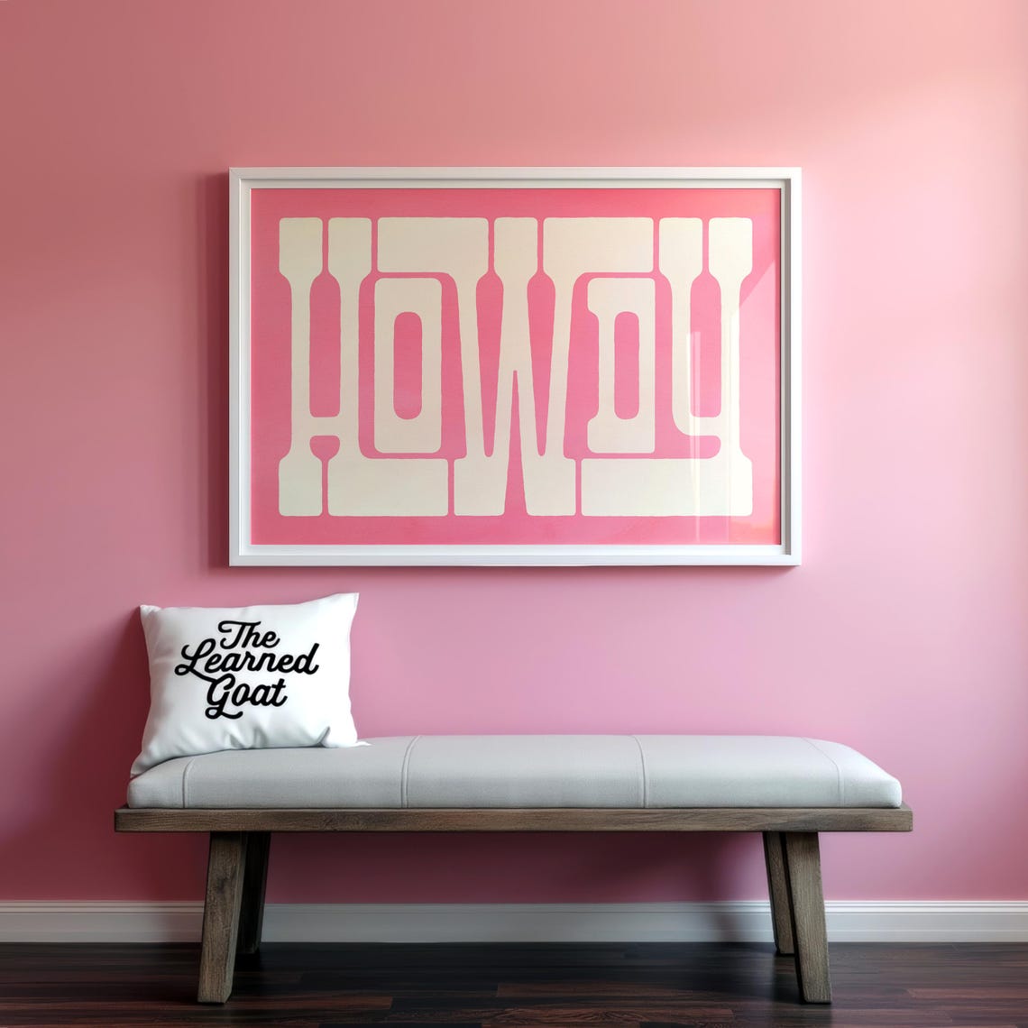 Howdy Hot Pink Cream Bold Typography Cheerful Playful Western Poster