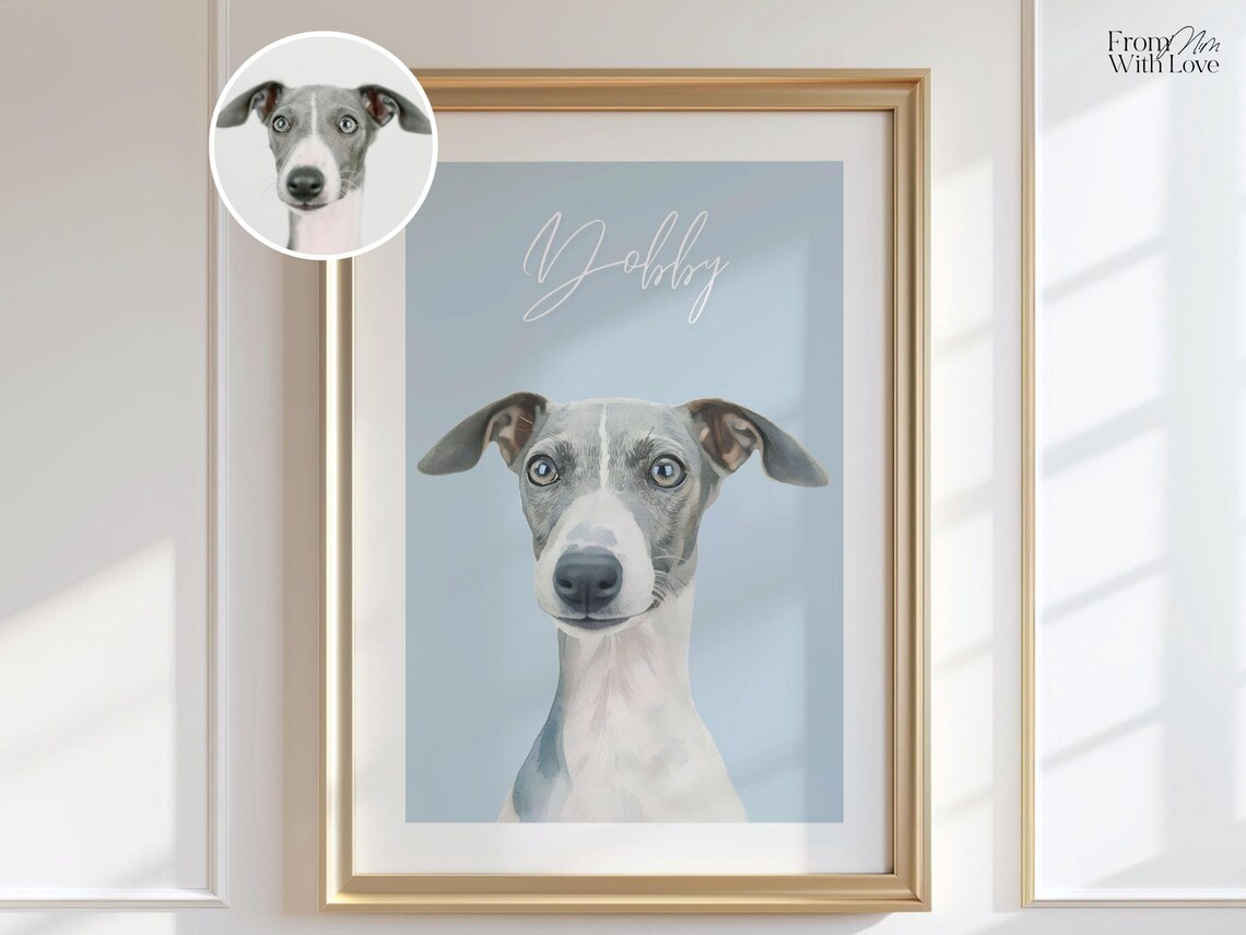 Custom Pet Watercolor Portrait, Gift For Pet Lovers