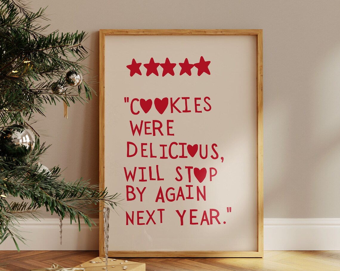 Cookies Were Delicious Santa Claus Review 5-Star Christmas Poster - Image 3