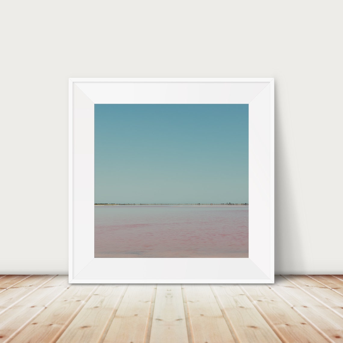 Pink Salt Marsh Minimalist Provence Landscape Photography Poster