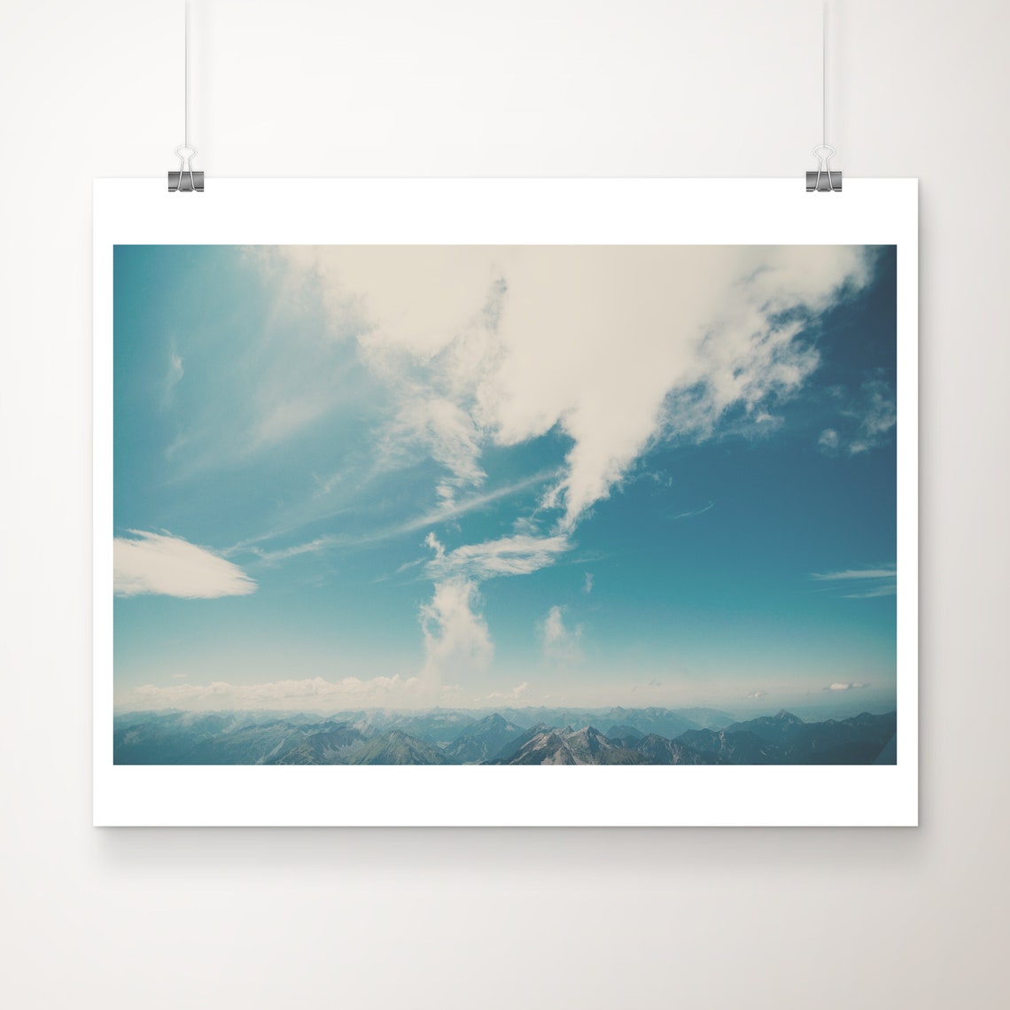 Zugspitze Germany Mountain Blue Sky Panoramic Landscape Poster