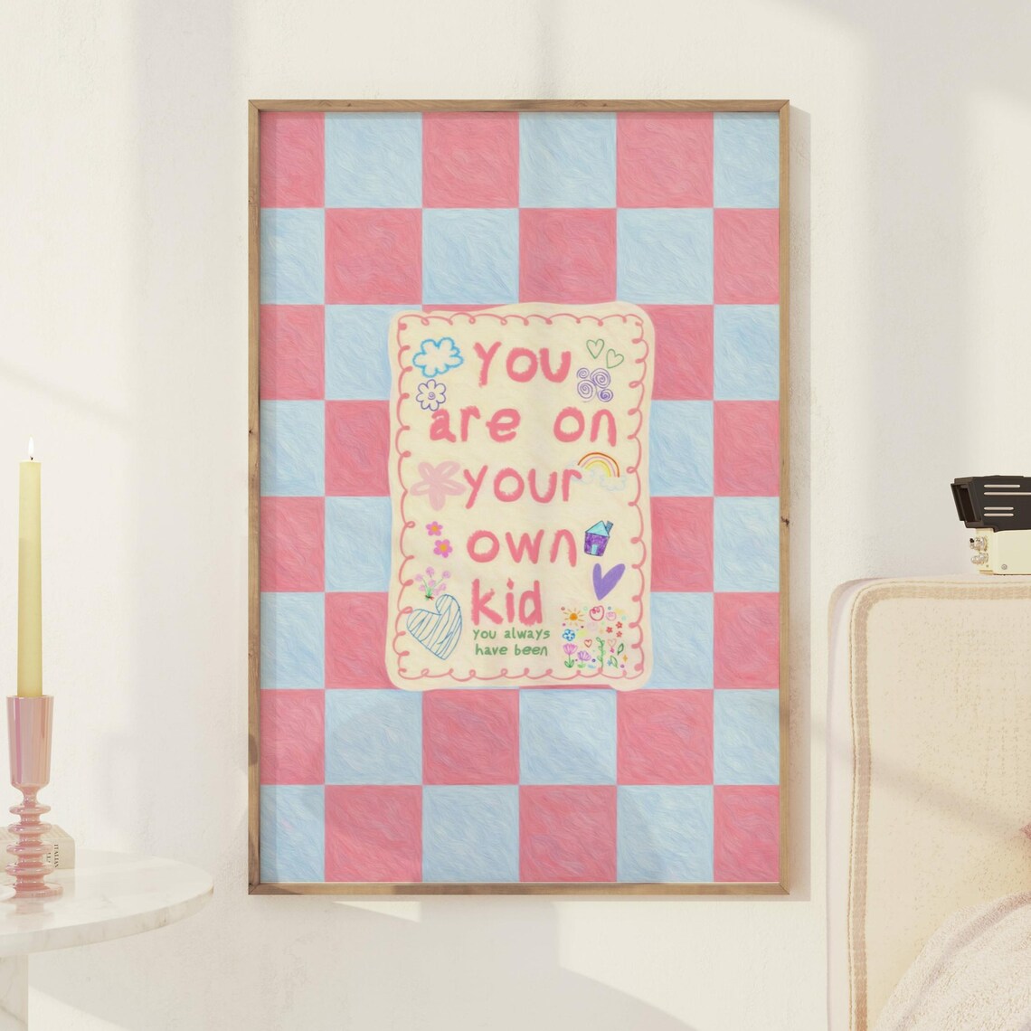 Taylor Swift You Are On Your Own Kid Lyric Checkerboard Poster