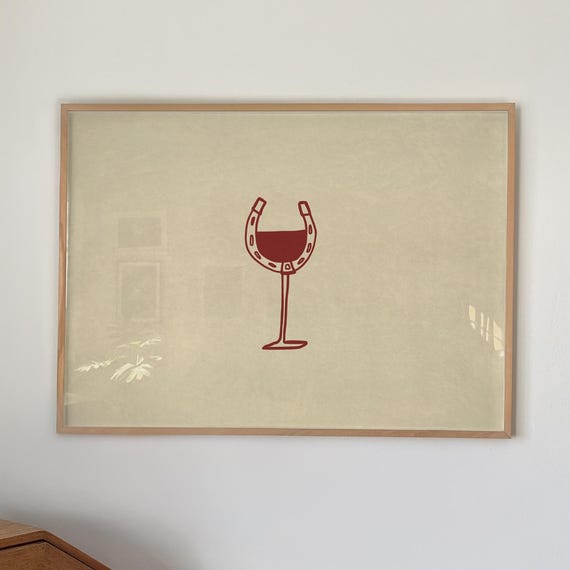 Western Wine Print, Minimalist Kitchen Decor