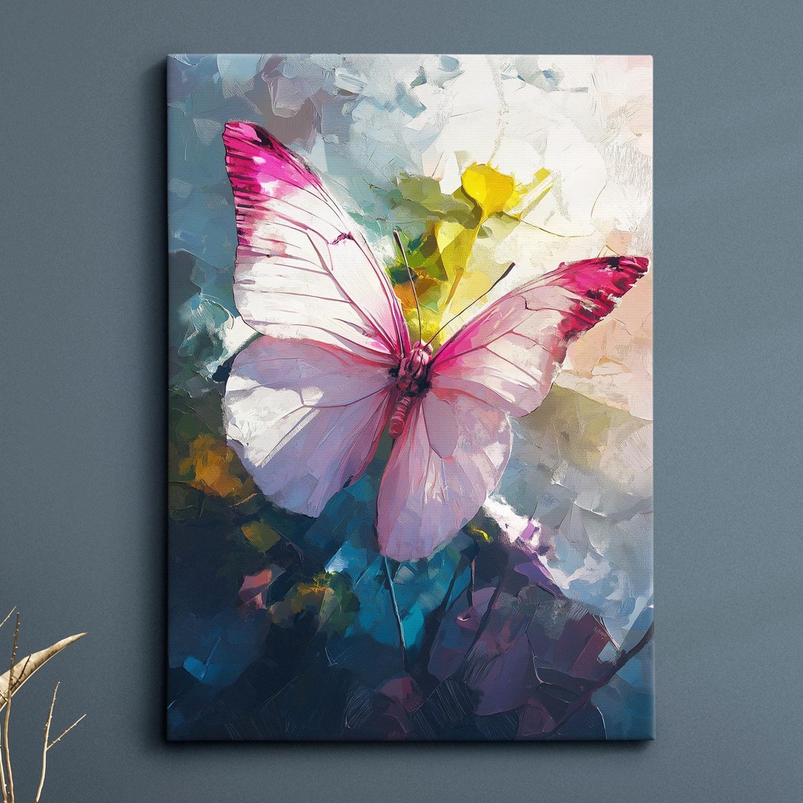Colorful Butterfly Abstract Oil Painting Framed Print Framed Portrait Wall Art Poster Home Decor Interior Butterfly Lover Gift