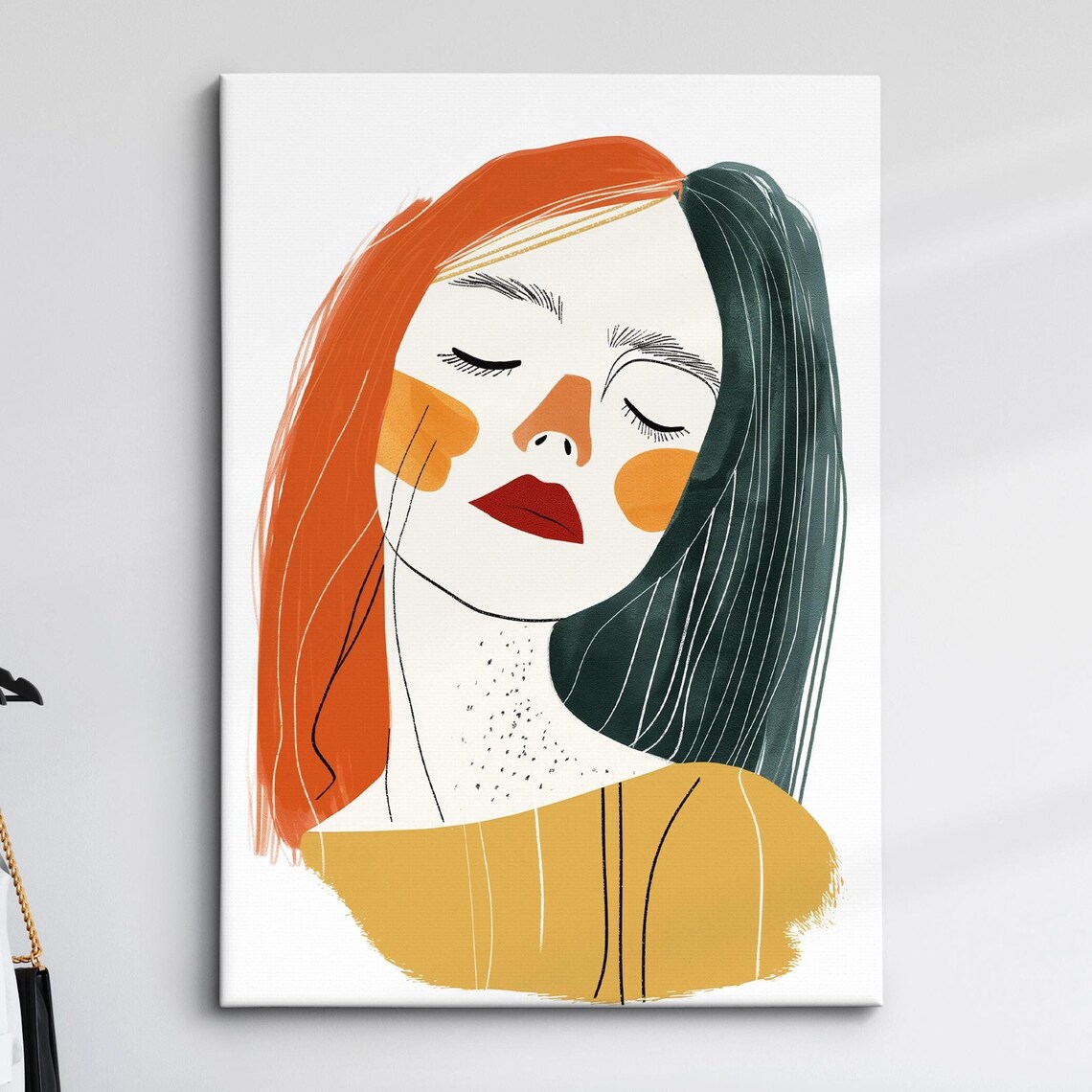 Woman Minimalist Line Art Portrait Abstract Face Modern Feminine Art Poster