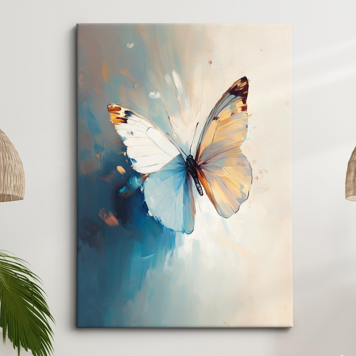 Colorful Butterfly Abstract Oil Painting Framed Print Framed Portrait Wall Art Poster Home Decor Interior Butterfly Lover Gift