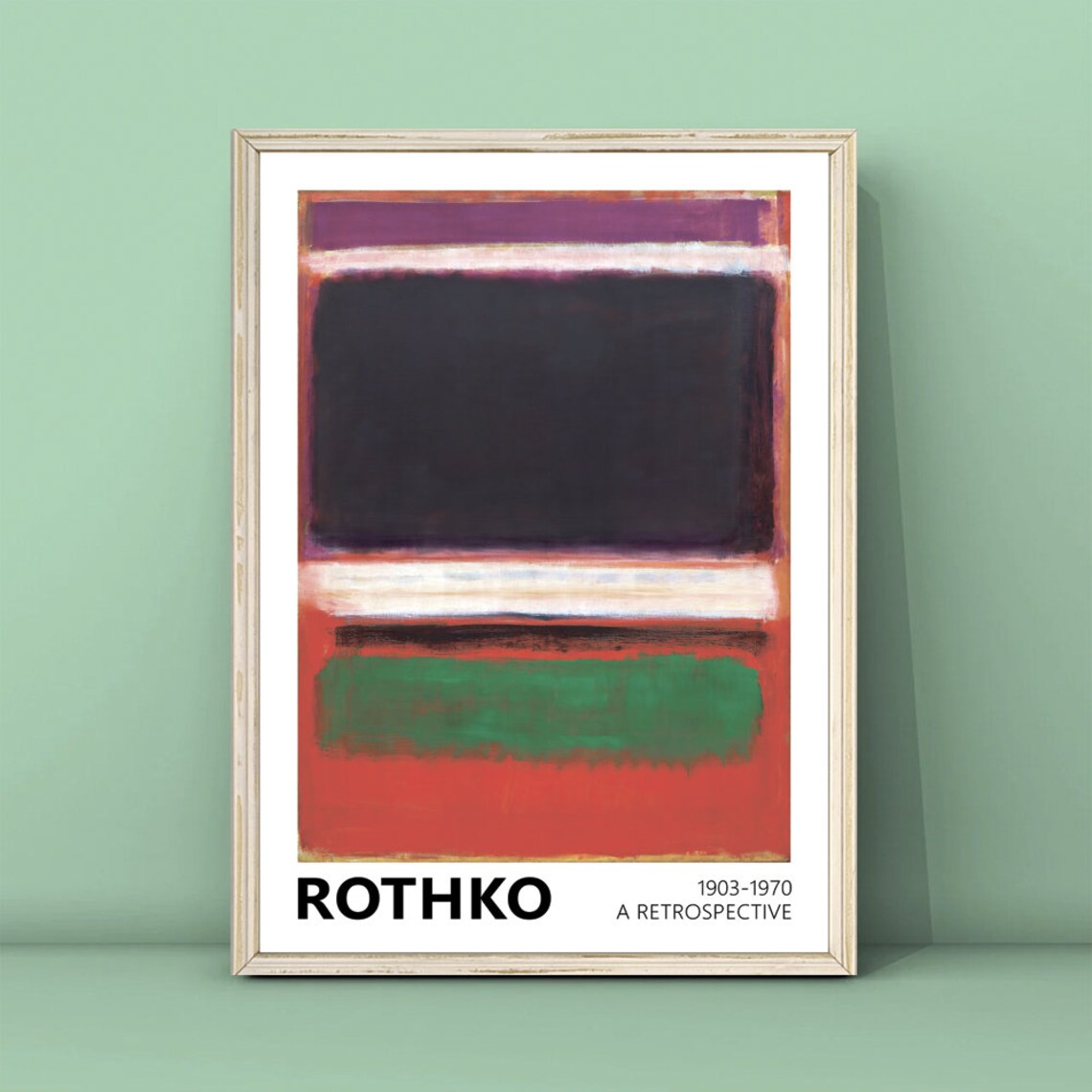 Mark Rothko Black Purple Green Orange Color Field Retrospective Poster