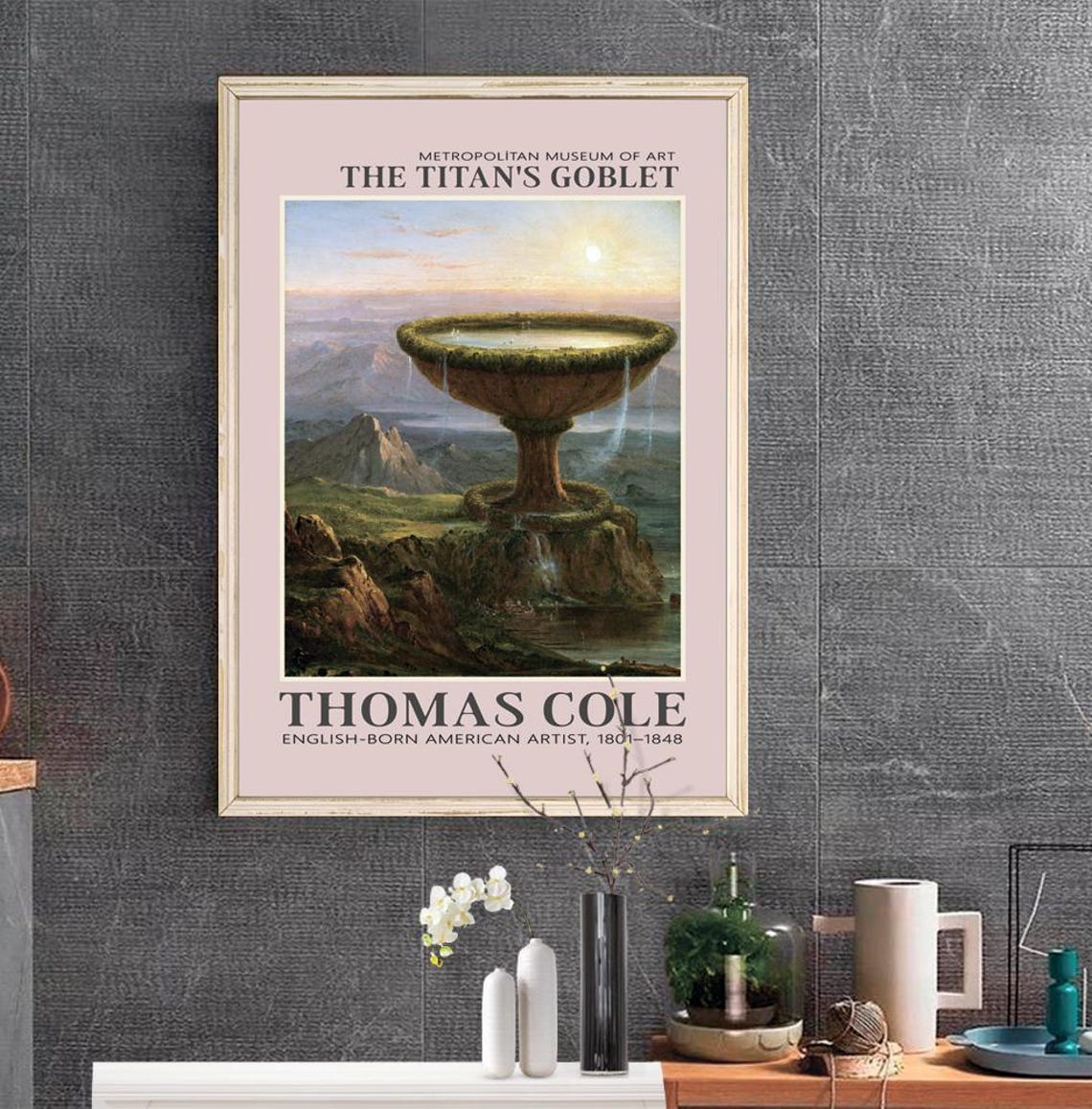 Thomas Cole The Titan's Goblet Surreal Hudson River Art Print - Image 2