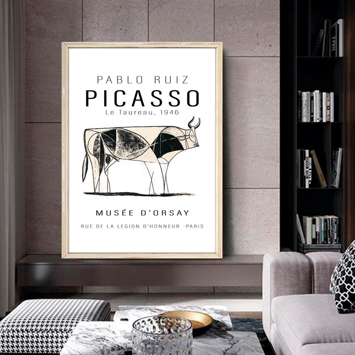 Picasso Le Taureau 1946 Bull Sketch Musee Dorsay Paris Poster - Image 2