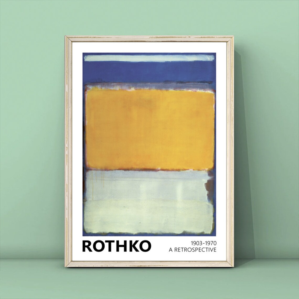 Mark Rothko Blue Yellow Exhibition Poster, Minimalist Art