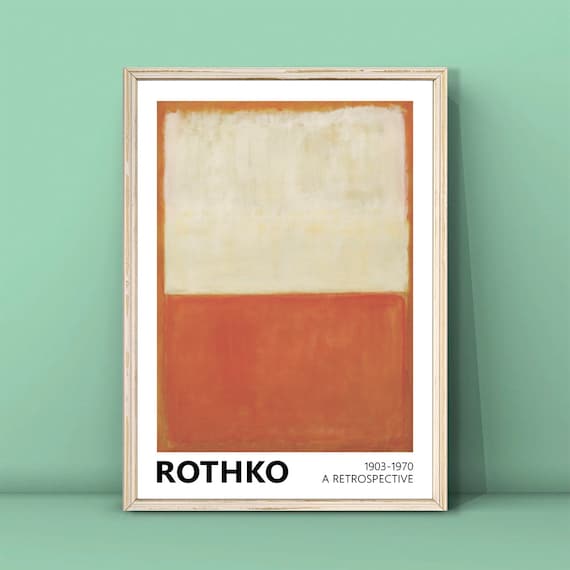Mark Rothko Cream And Orange Color Block Art Exhibition Poster