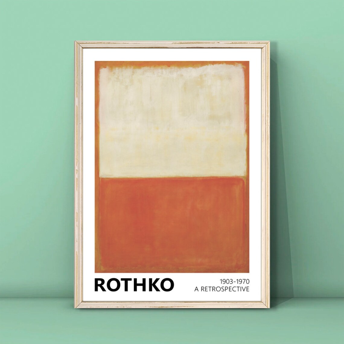 Mark Rothko Cream And Orange Color Block Art Exhibition Poster
