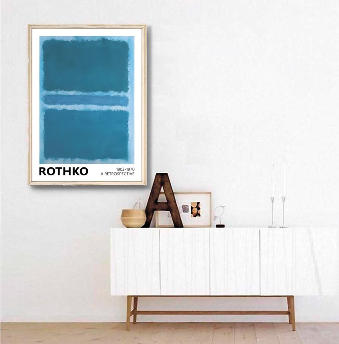 Mark Rothko Retrospective Exhibition Poster Blue Abstract Color Field Painting - Image 2