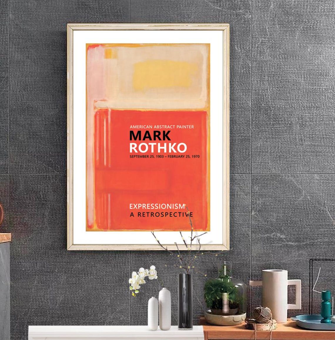 Mark Rothko Expressionism Retrospective Orange Red Art Poster - Image 3