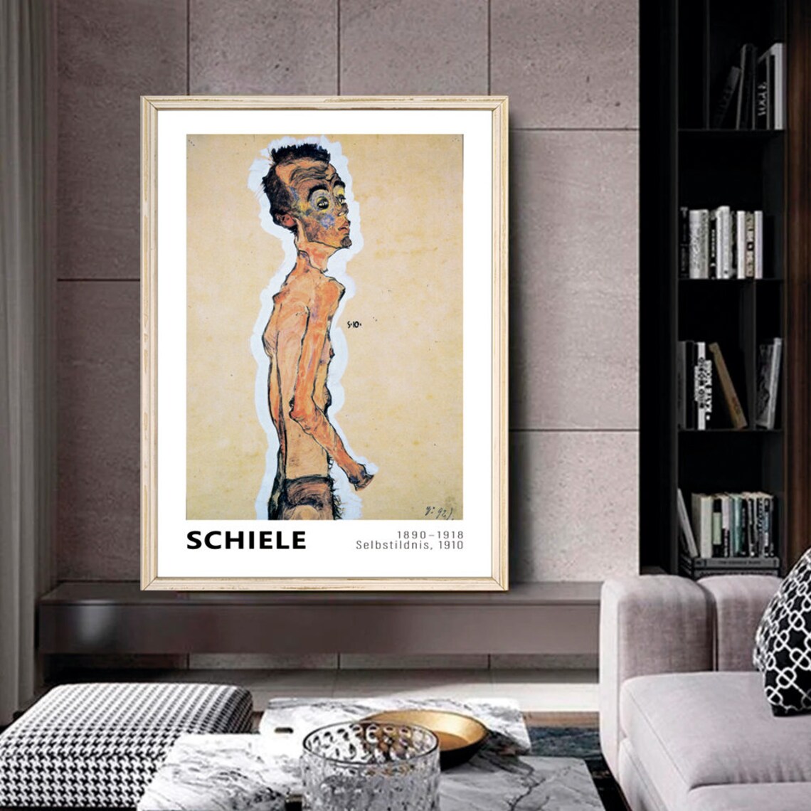 Egon Schiele Self Portrait Vintage Poster - Image 3