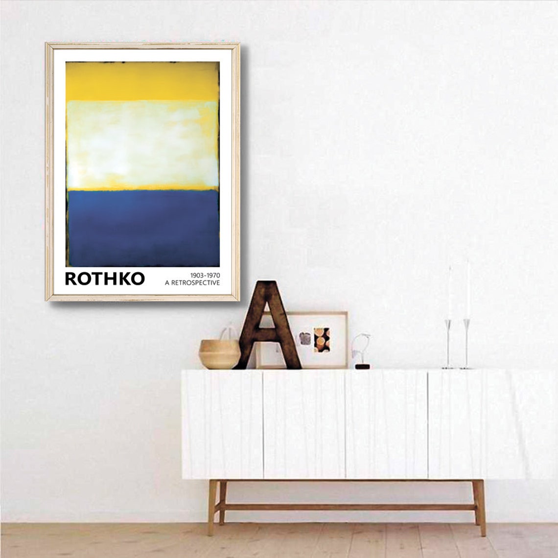 Mark Rothko Yellow White and Blue Color Field Retrospective Poster - Image 3