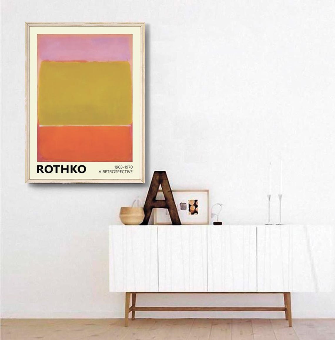 Mark Rothko Pink Gold and Orange Fields Retrospective Art Poster - Image 2