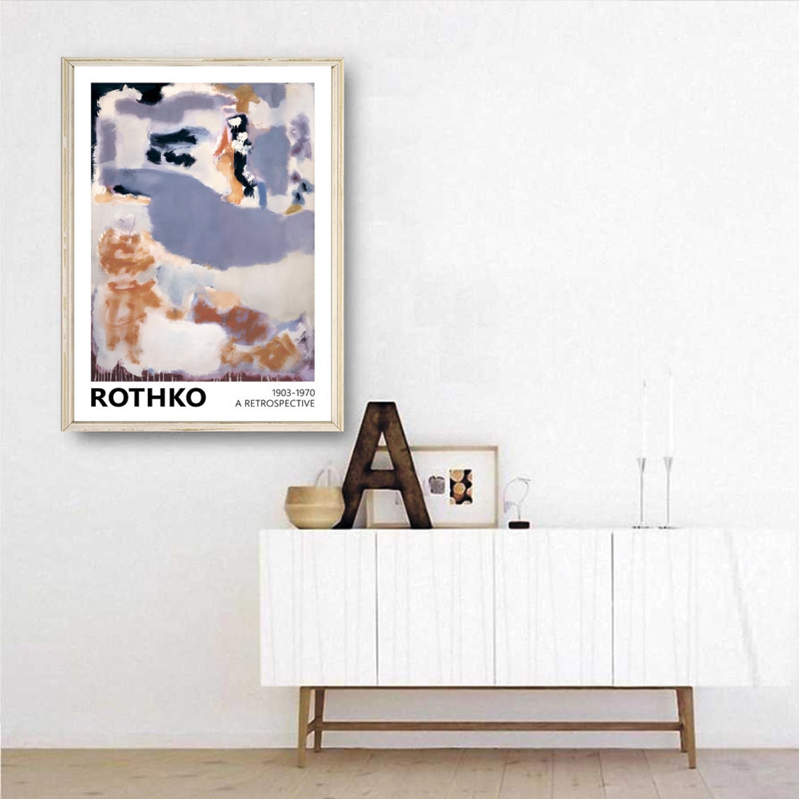 Mark Rothko Soft Blue And Gold Abstract Art Retrospective Poster - Image 3