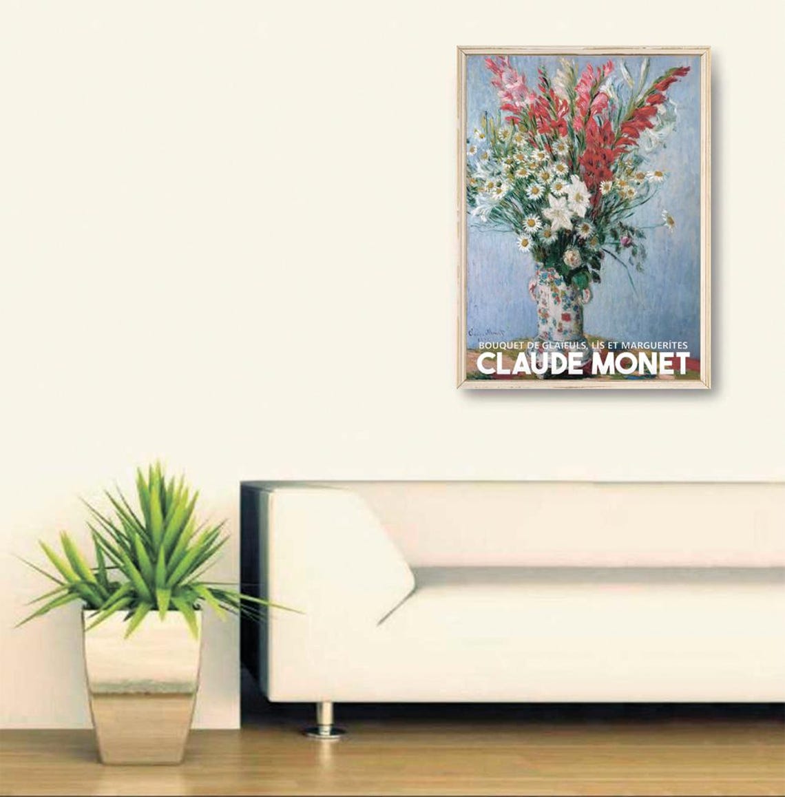 Claude Monet Bouquet de Glaieuls Lis et Marguerites Flower Art Poster - Image 2